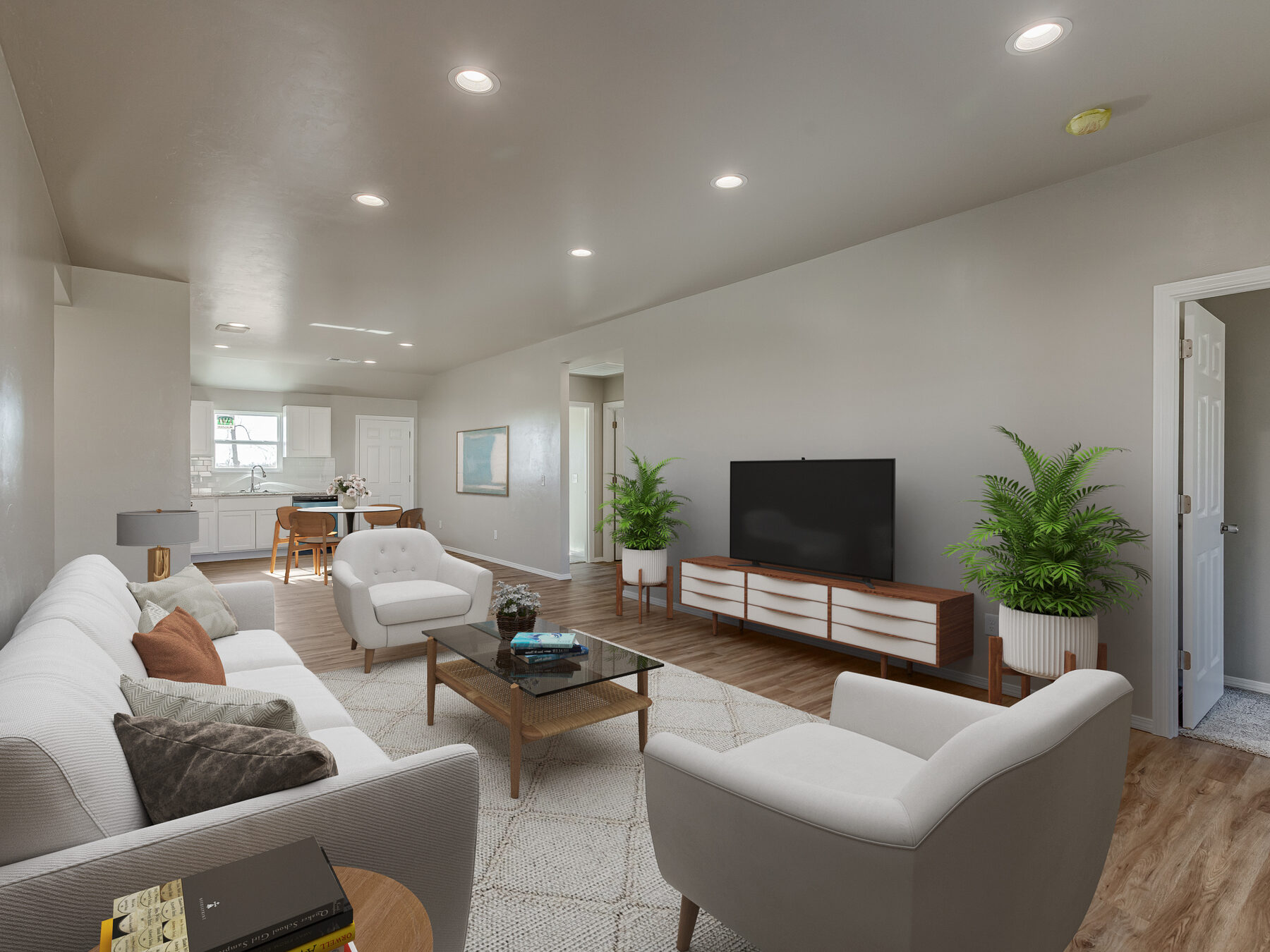Completed living room interior after whole-home renovation in the OKC metro
